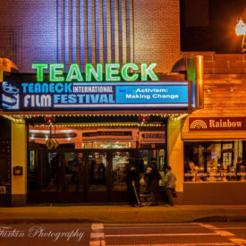 Theatre Marquee displaying Teaneck International Film Festival