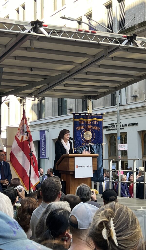 President of Workers United Lynne Fox