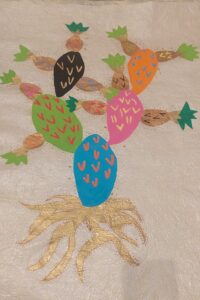 Colorful painting of a nopal plant