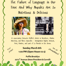 poster with text (see below) image of blanka in the sun with a straw hat and a blakc and white photo of marco